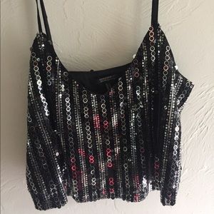 Medium sequenced spaghetti strap shirt.